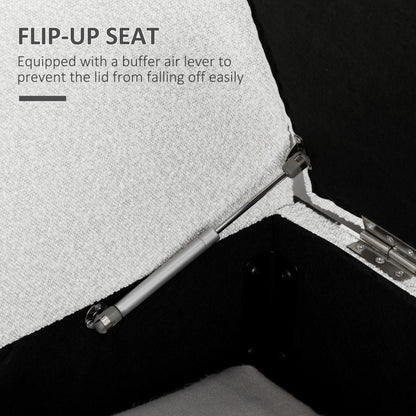 Upholstered Storage Bench with Arms, Modern Ottoman, Cream White Storage Ottomans & Benches at Gallery Canada