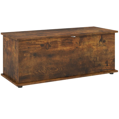 39.5" Storage Chest, Flip-Top Lid, Entryway Bench, Rustic Brown, Brown Storage Ottomans & Benches Rustic Brown at Gallery Canada