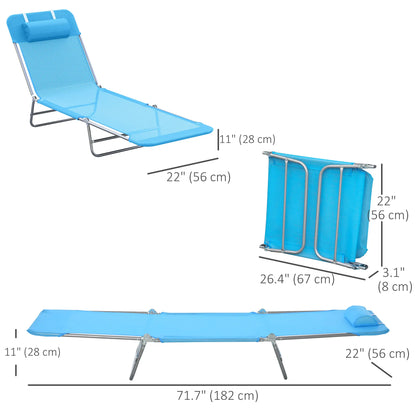 Portable Adjustable Reclining Lounge Chair, Folding Chaise, Blue Lounger Chairs at Gallery Canada
