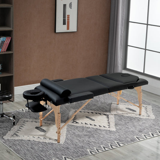 72Inches Portable Reiki Massage Table 4inch Thickened Pad Folding Adjustable Height Health SPA Tatto Bed Black + Carrying Bag - Gallery Canada
