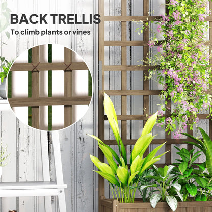 Wooden Planter With Trellis, Raised Garden Bed With Wheels, Brown Wooden Planter Boxes at Gallery Canada