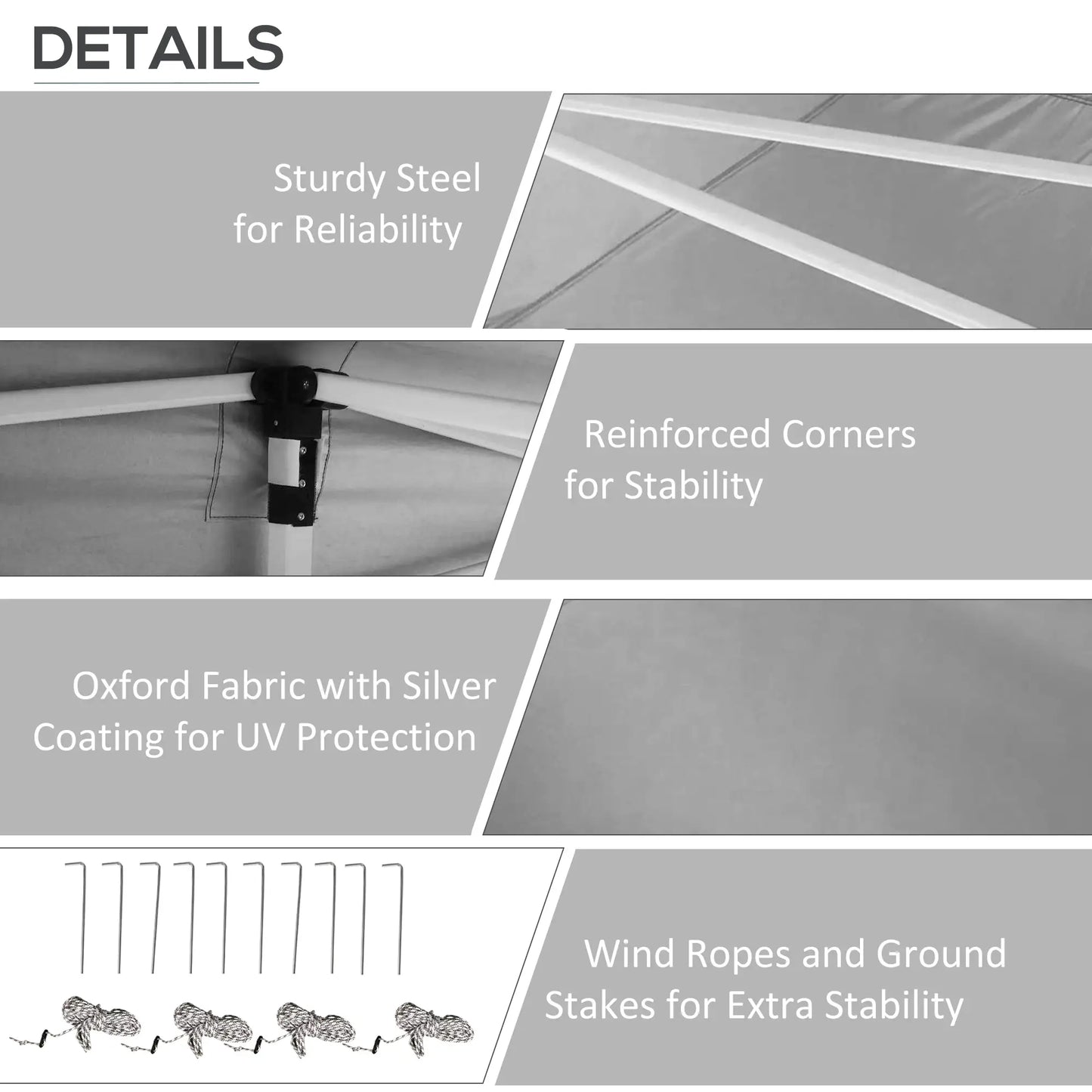 20' x 10' Folding Canopy Tent, Sidewalls, Windows, Black Pop Up Canopies at Gallery Canada