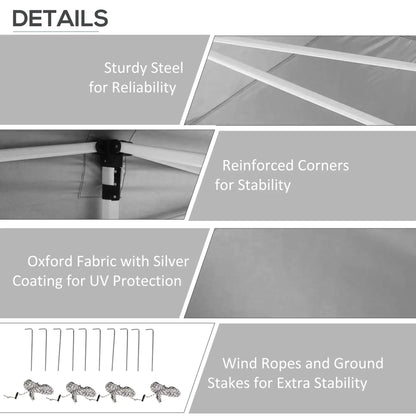 20' x 10' Folding Canopy Tent, Sidewalls, Windows, Black Pop Up Canopies at Gallery Canada