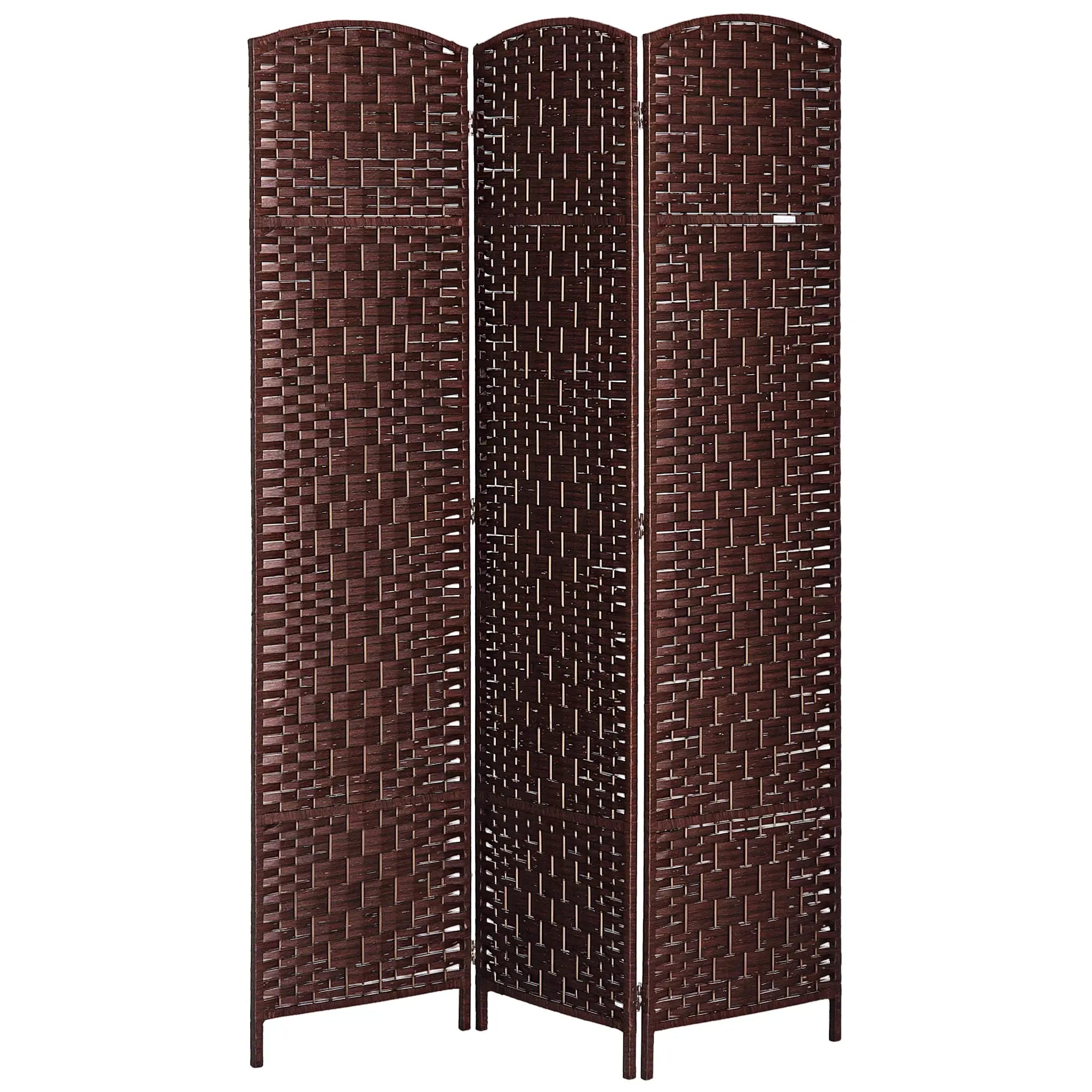 6ft Folding Room Divider, 3 Panel Wooden Frame, Brown Room Dividers at Gallery Canada