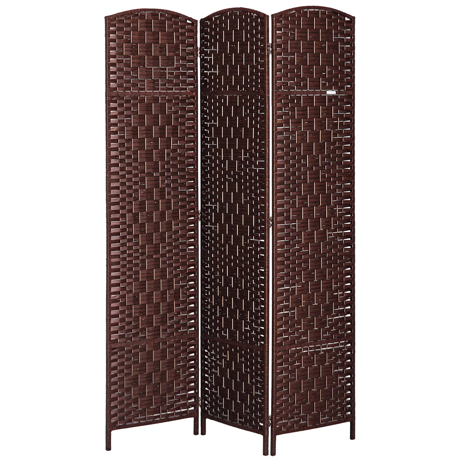 6ft Folding Room Divider, 3 Panel Wooden Frame, Brown Room Dividers at Gallery Canada