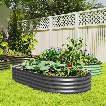 6' x 3' x 1' Galvanized Raised Garden Bed, Dark Grey Outdoor Planter Box, Dark Grey