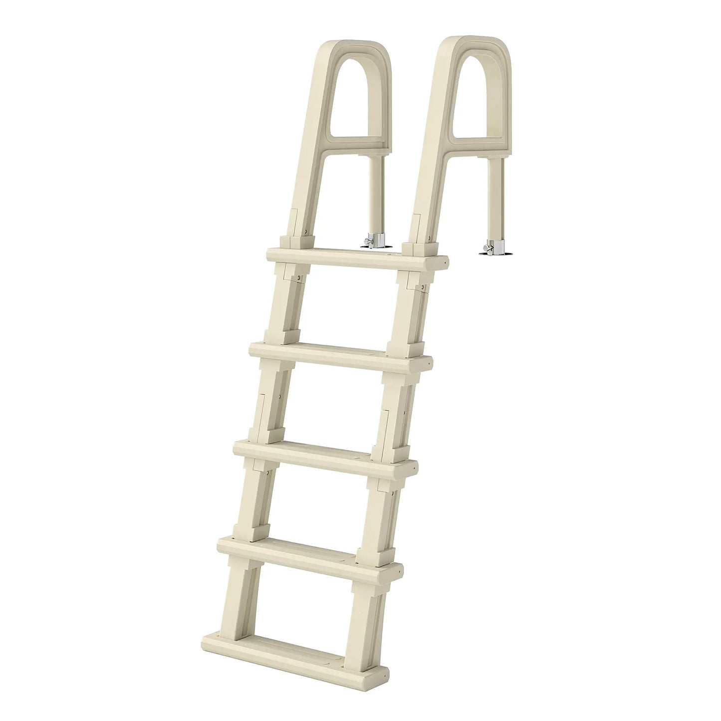 Adjustable 5-Step Pool Ladder, 63.4"-69.3", Non-Slip Steps, 300 lb Capacity Outdoor Swimming Pools & Hot Tubs Cream at Gallery Canada