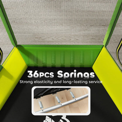 85" Trampoline With Safety Enclosure, Slide Ladder, Ages 3+, Green Trampolines at Gallery Canada