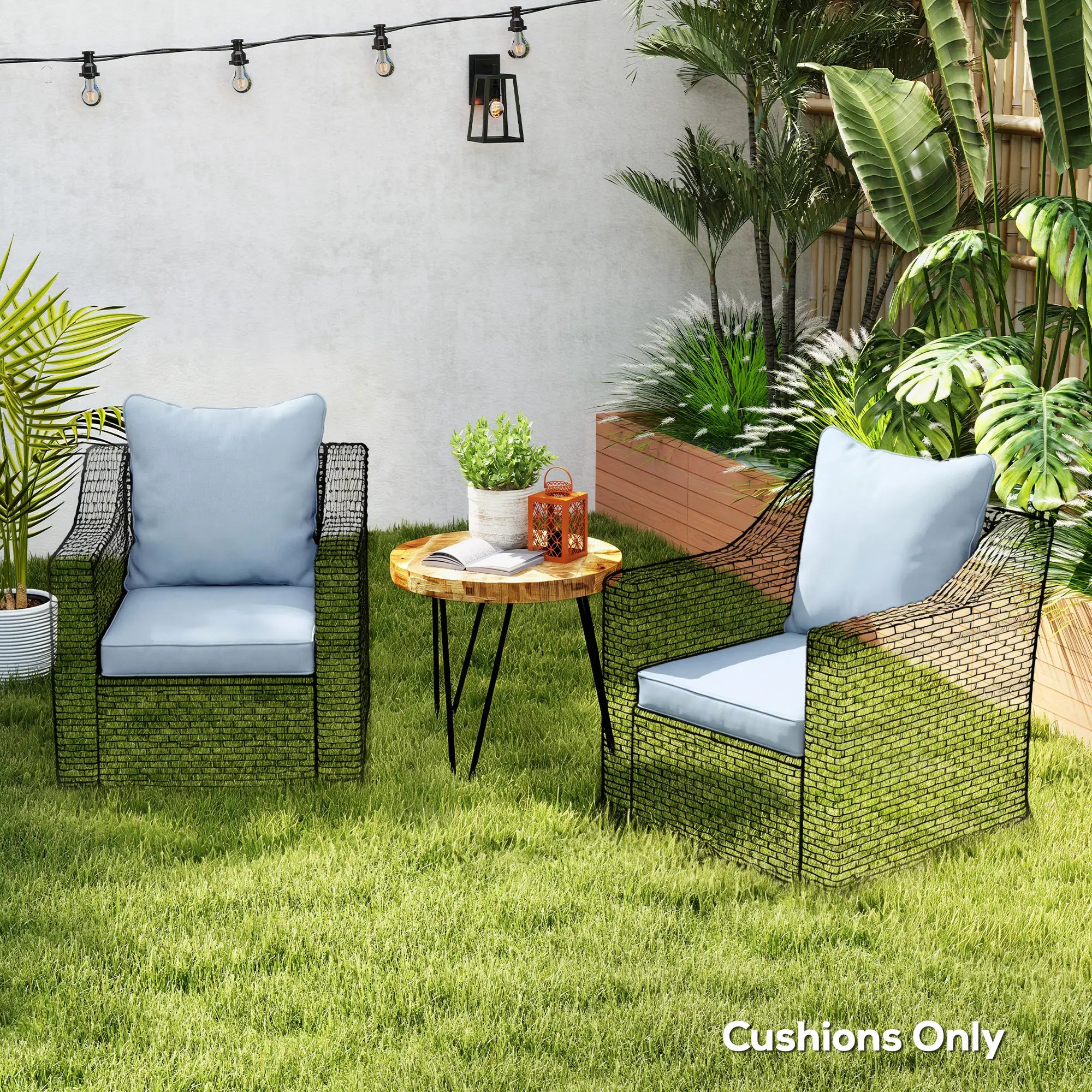 Patio Chair Cushions Set, Replacement Set of 2, Light Blue Patio Chair Cushions at Gallery Canada