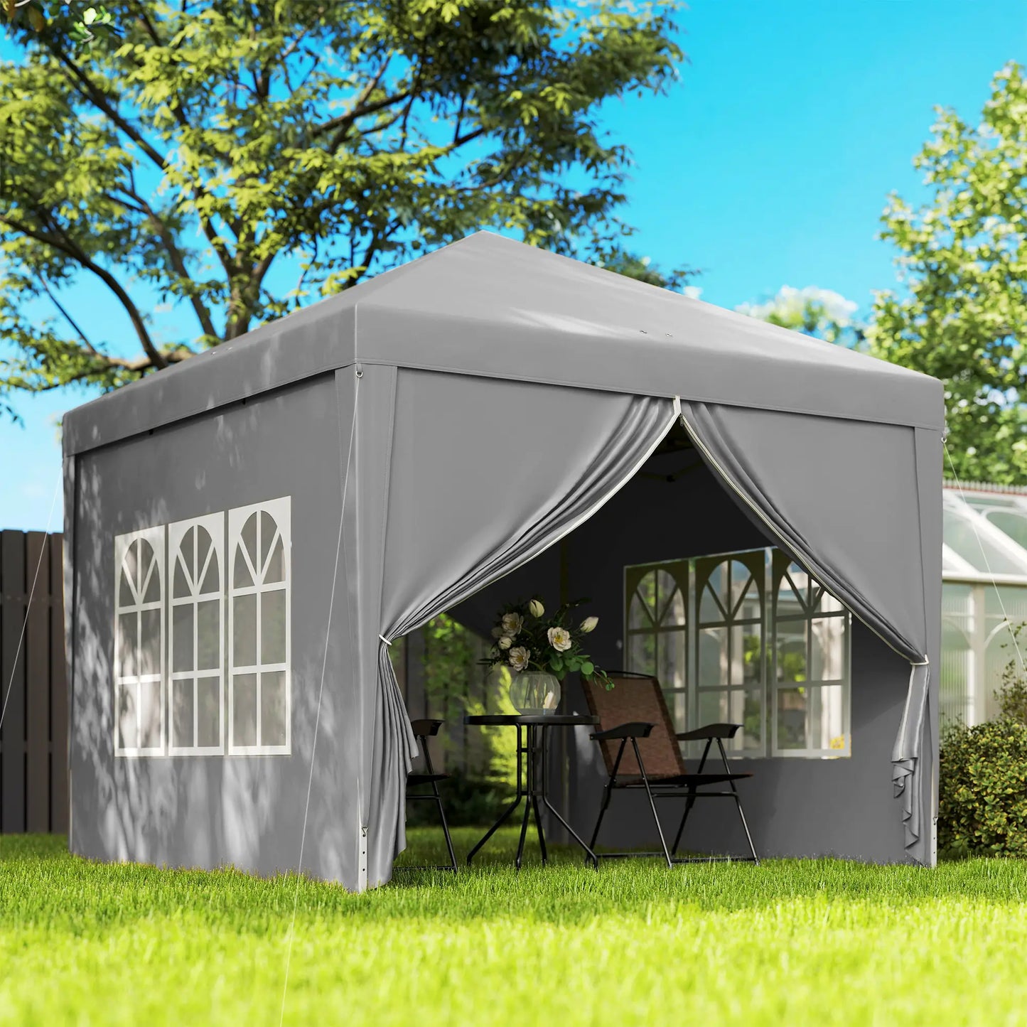 10'x10' Light Grey Outdoor Pop Up Party Tent Wedding Gazebo Canopy, Light Grey Pop Up Canopies at Gallery Canada
