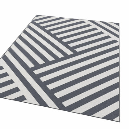 Reversible Outdoor RV Rug, Patio Floor Mat, 6' x 9', Grey and Cream Garden Decor at Gallery Canada