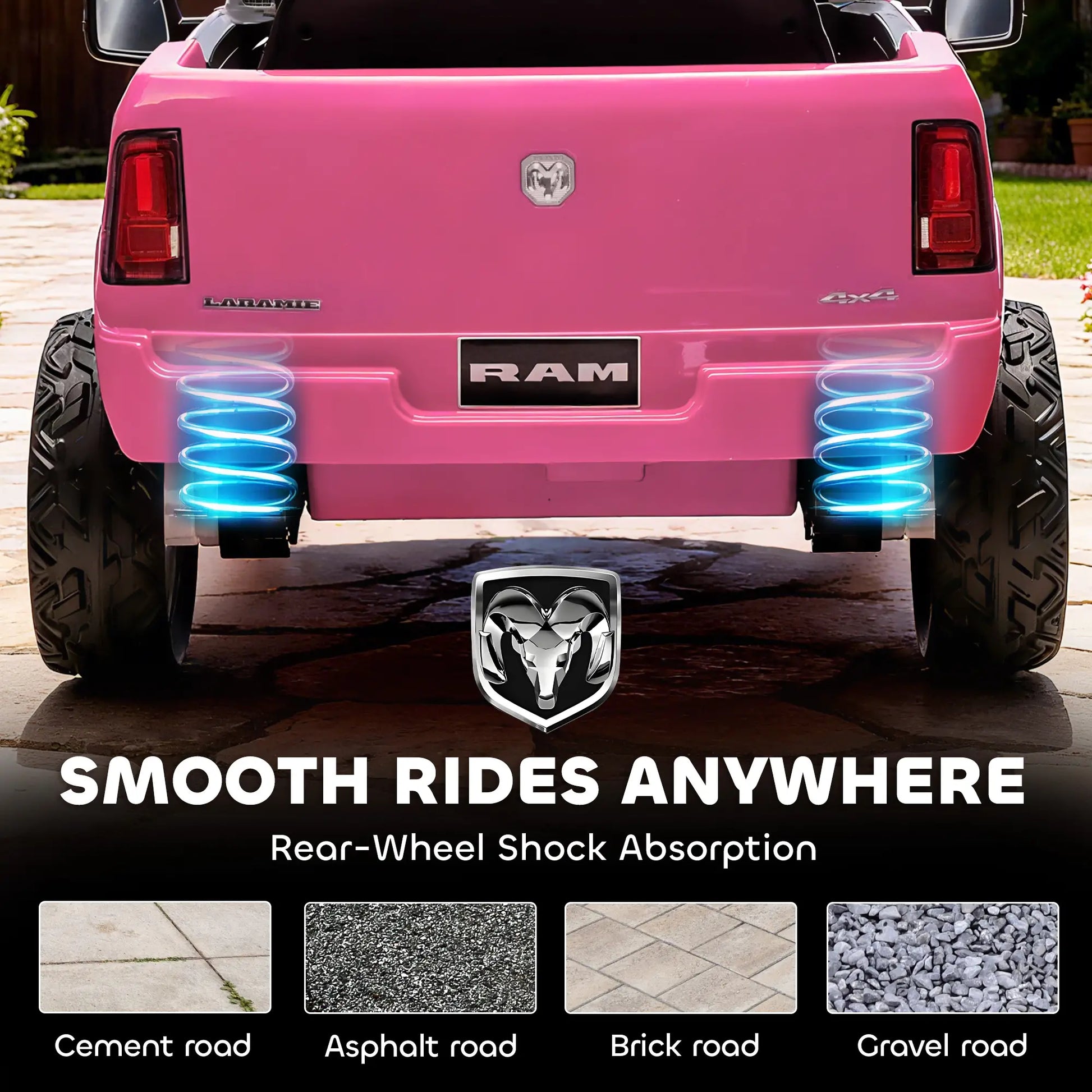 12V Ride On Car, Dodge RAM 3500, Remote Control, Pink Electric Toy Cars at Gallery Canada