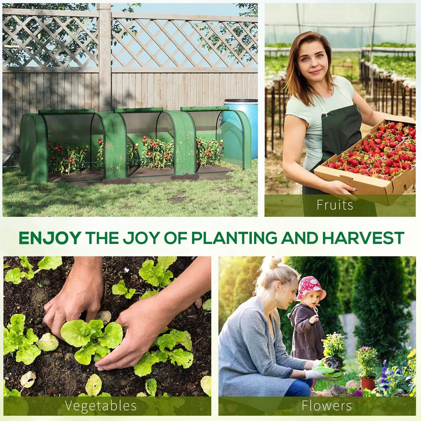 9.7' x 3.3' x 2.5' Mini Tunnel Greenhouse, PE Cover, Steel Frame, Zipped Doors, Dark Green Mini Greenhouses at Gallery Canada