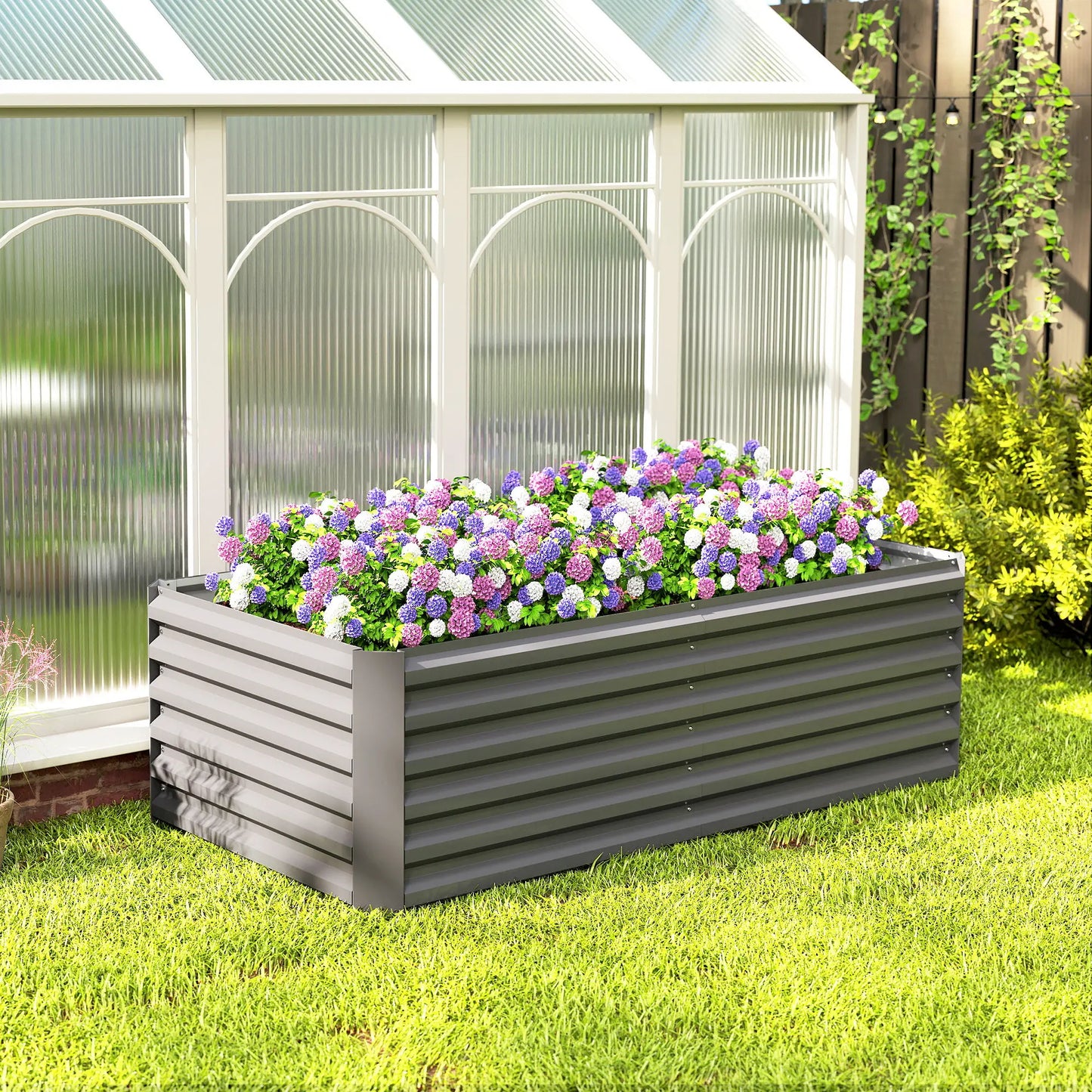 6' x 3' x 2' Raised Garden Bed, Galvanized Planter Box, Light Grey Galvanized Planter Boxes at Gallery Canada