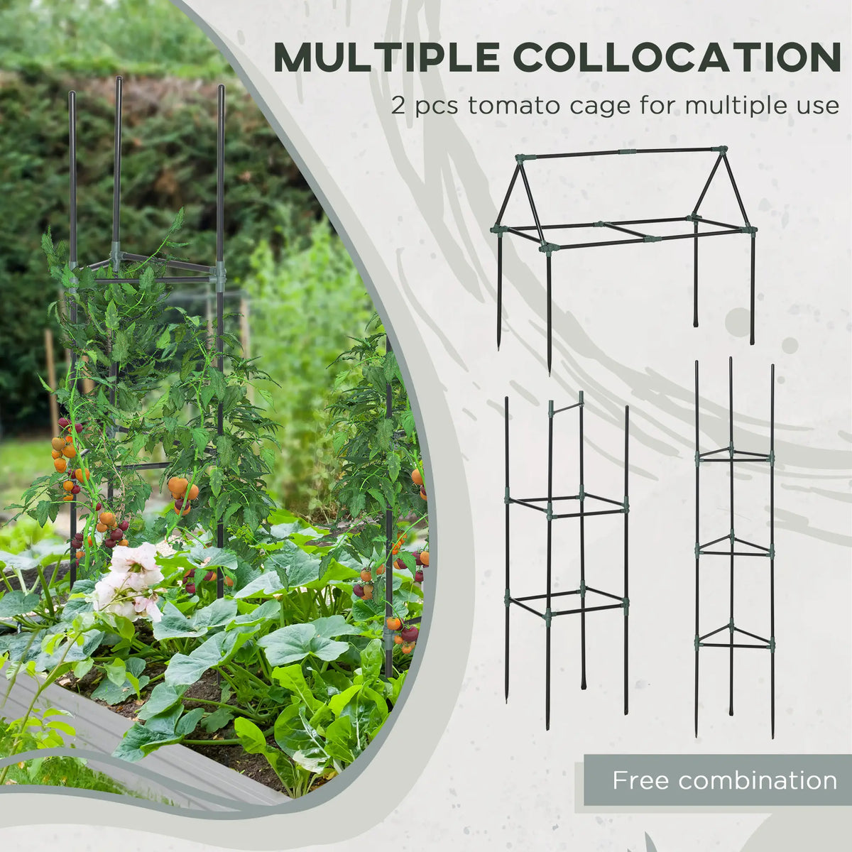 6' x 3' x 1' Raised Garden Bed, 2 Trellis Tomato Cages, Steel Frame, Dark Grey Raised Garden Beds at Gallery Canada