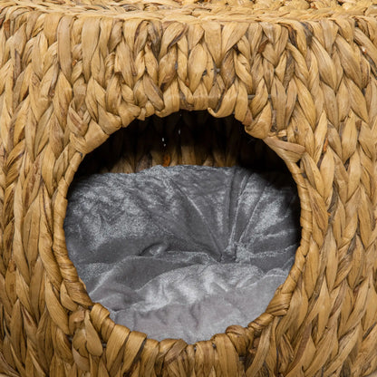 Wicker Cat Bed, Washable Cushion, Rattan Kitten Bed, Light Brown Cat Houses at Gallery Canada