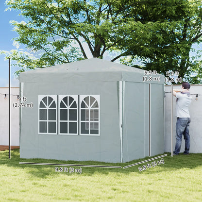 10' x 10' Pop-Up Canopy Tent, Sidewalls, Adjustable Height, Light Grey Pop Up Canopies at Gallery Canada