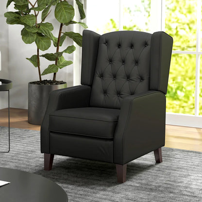 Faux Leather Armchair, Modern Accent Chair, Thick Padding, Black Accent Chairs at Gallery Canada