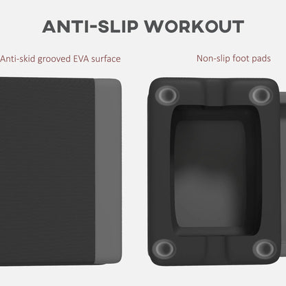 Adjustable Exercise Step Platform, 3-Level, 4", 6", 8", 550lbs, Grey Aerobic Equipment at Gallery Canada