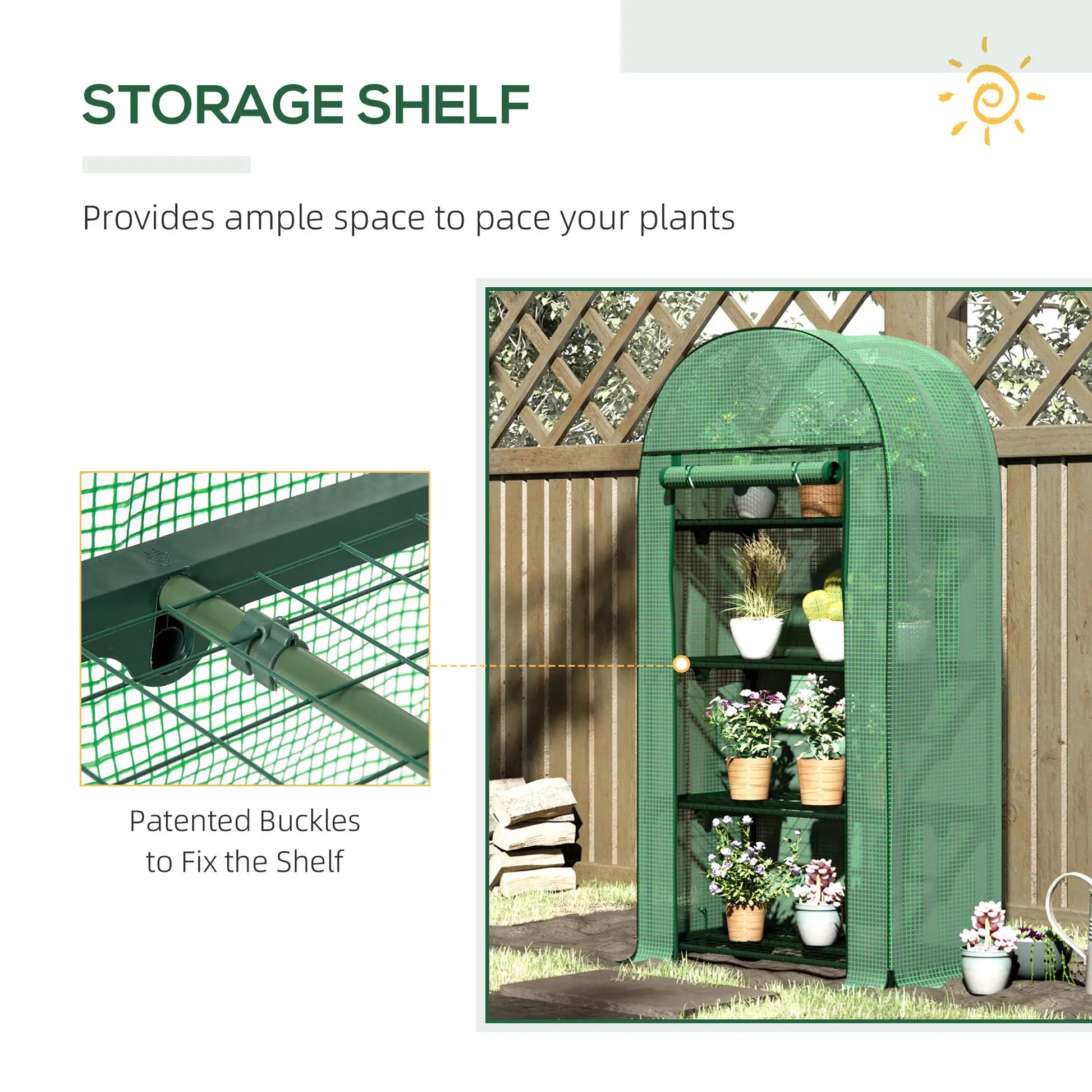 Portable Mini Greenhouse, Zippered Door, PE Cover, 31.5" x 19.3" x 63", Green Mini Greenhouses at Gallery Canada