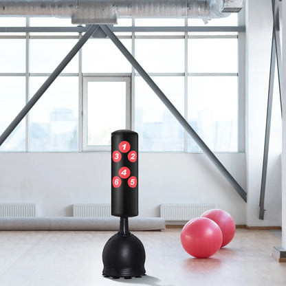 65" Freestanding Punching Bag, Refilled Base, Suction Cups, Black Punching Bag Hangers at Gallery Canada