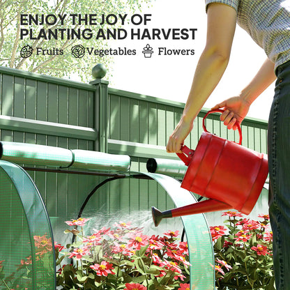 13' x 3.3' x 2.6' Mini Tunnel Greenhouse, PE Cover, Steel Frame, Zipped Doors, Green Greenhouses at Gallery Canada