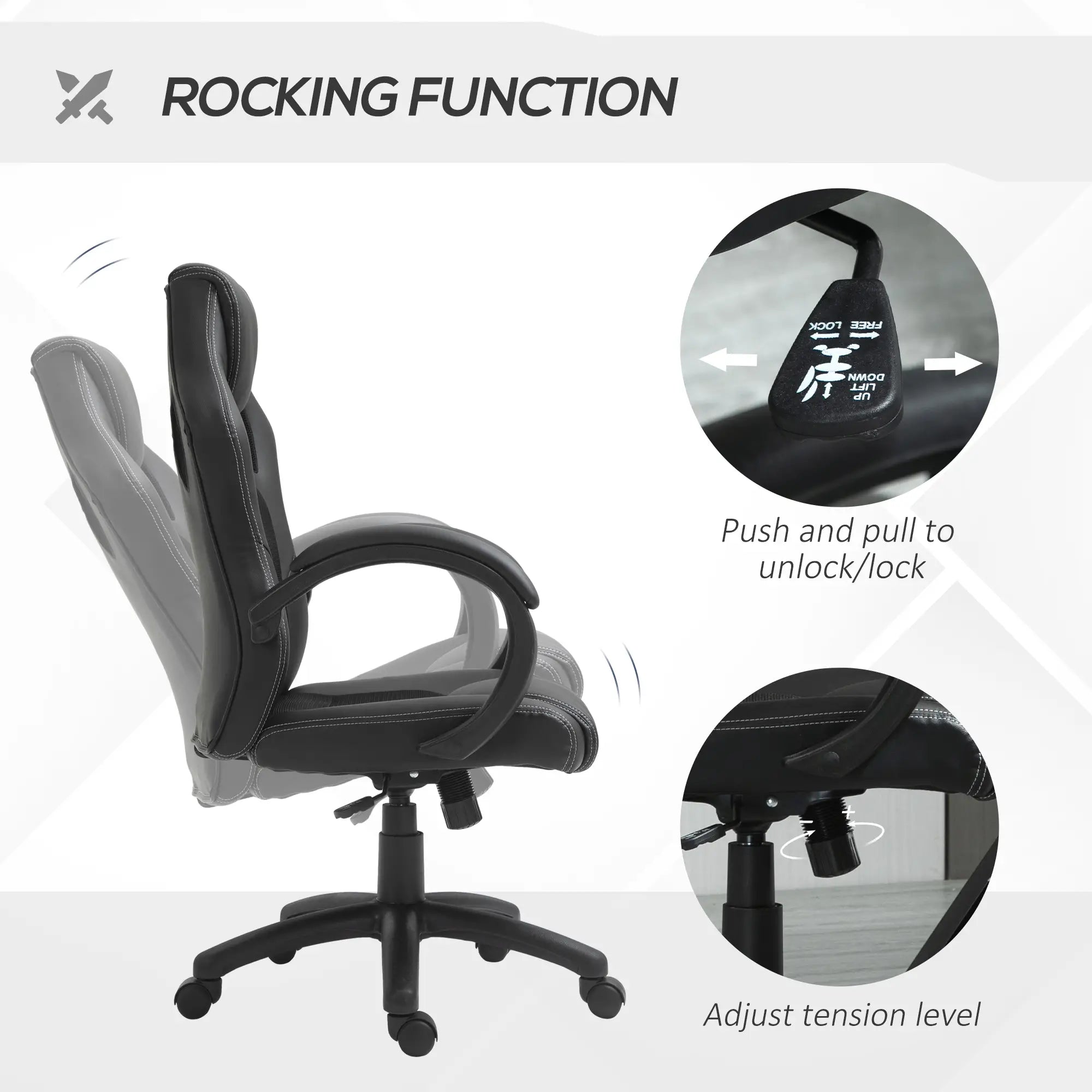 Racing Gaming Chair, Swivel Wheels, Padded Headrest, Tilt, Black Executive & Manager Chairs at Gallery Canada
