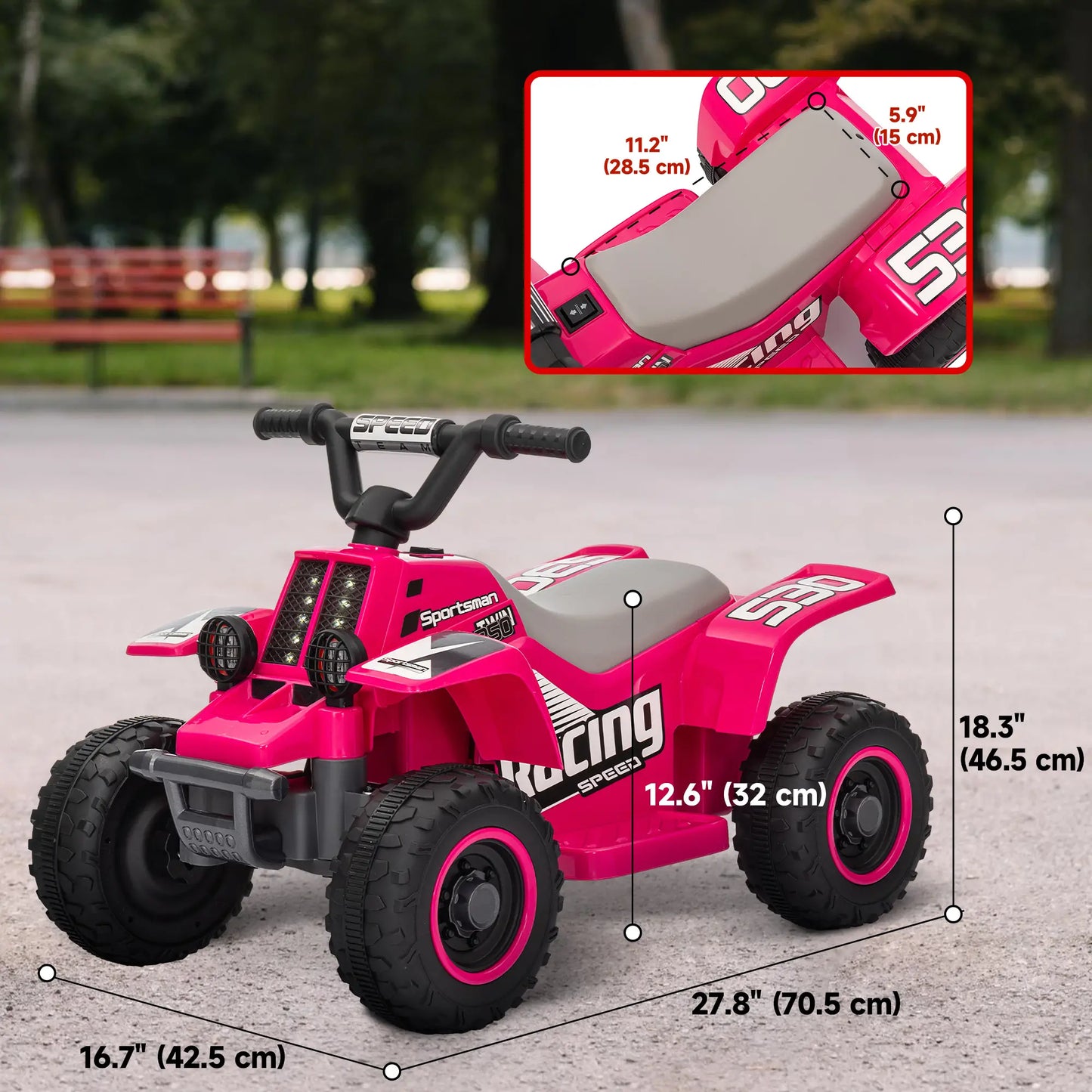 6V Kids ATV Quad, 4 Wheeler Electric Ride On Car, Pink Electric Toy Cars at Gallery Canada