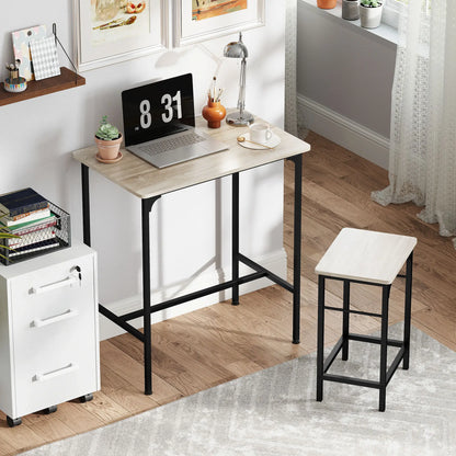 3-Piece Dining Table Set, 2 Stools, Natural Wood, Kitchen Living Room Bar Sets at Gallery Canada