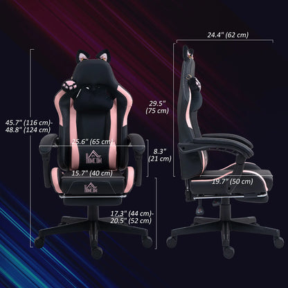 Racing Gamer Chair, Faux Leather, with Footrest, Headrest, Lumbar Support, Black Video Game Chairs at Gallery Canada