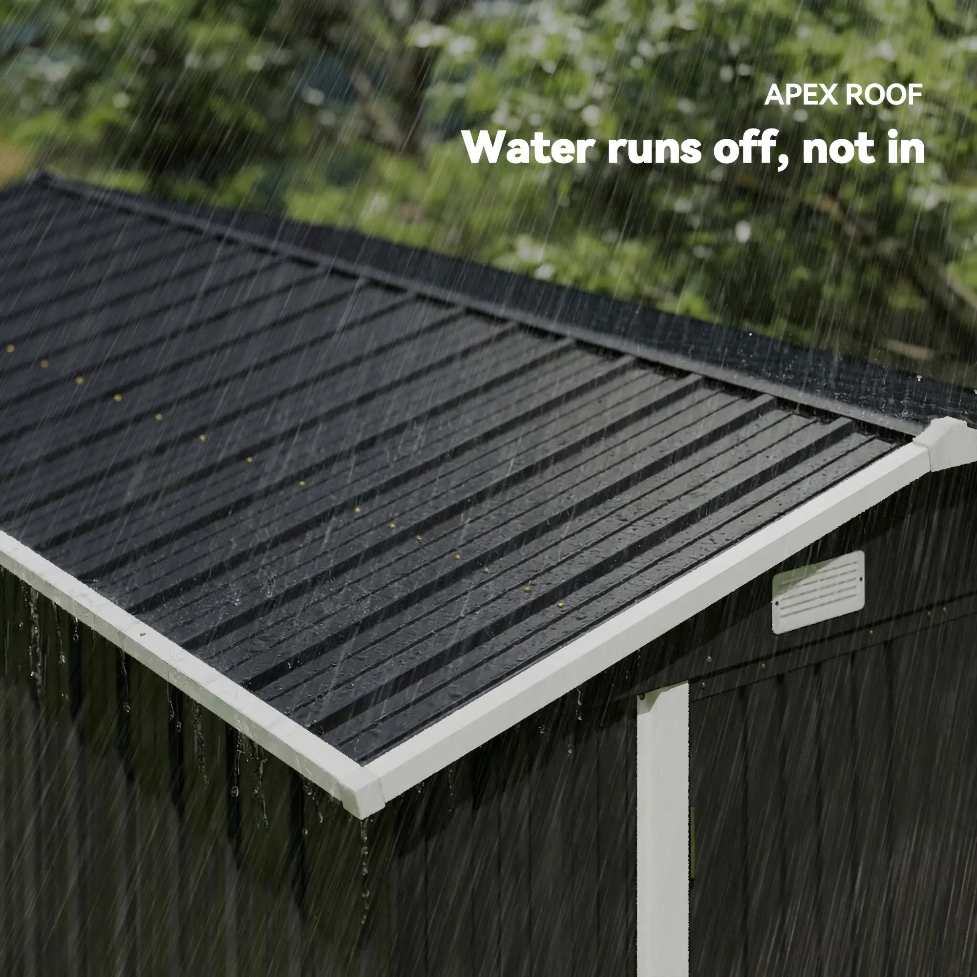 12' x 8' Metal Shed, Heavy Duty Outdoor Storage, Dark Grey Sheds at Gallery Canada