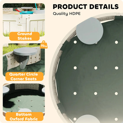 Kids Outdoor Sandbox with Cover, Waterproof Canopy, 3-12 Years, Cream White Sandboxes & Accessories at Gallery Canada