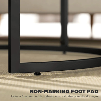 Modern Coffee Table Set of 2, Nesting Side Tables, Metal Base, Faux Marbled Grey, Grey Coffee Tables at Gallery Canada