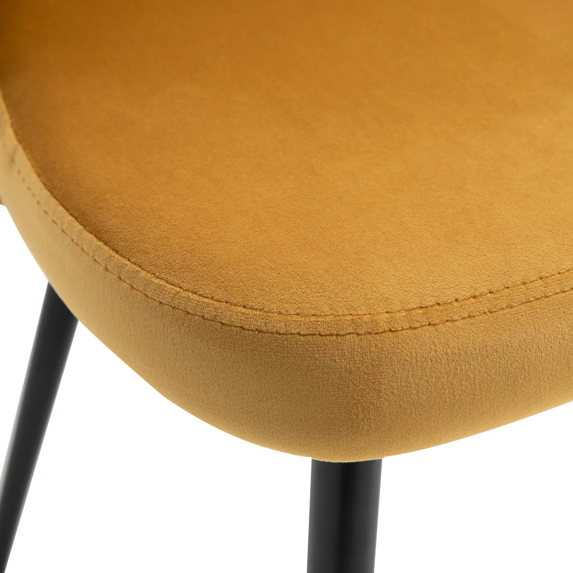 Set of 2 Mid-Back Dining Chairs, Velvet Upholstery, Yellow Bar Stools at Gallery Canada