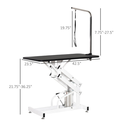 Pet Grooming Table, Height Adjustable Dog Grooming Table with Arm, Noose and Non-Slip Grooming Table, Black at Gallery Canada
