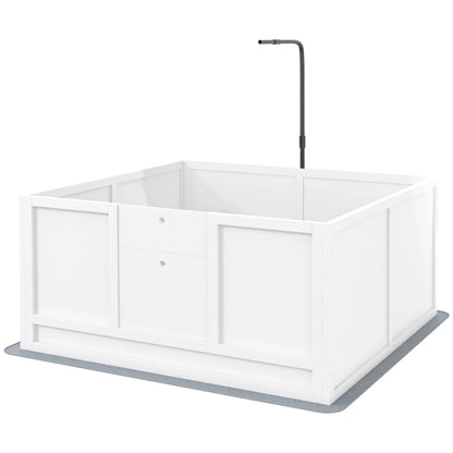 Dog Whelping Box, Waterproof Pad, Adjustable Door, 41" x 39" Houses, Kennels & Pens White at Gallery Canada