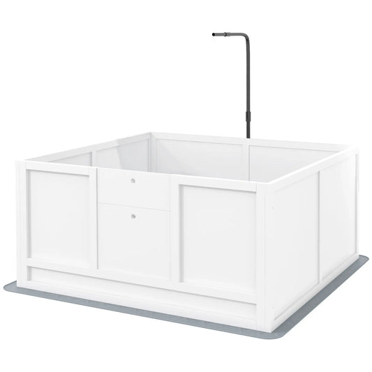 Dog Whelping Box, Waterproof Pad, Adjustable Door, 41" x 39" Houses, Kennels & Pens White at Gallery Canada