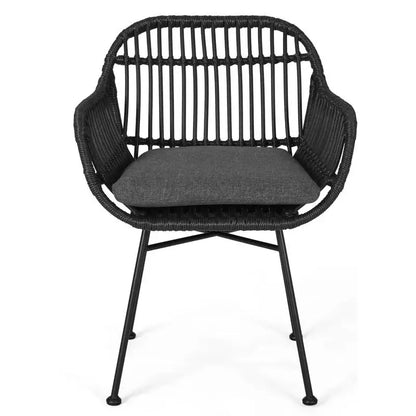 Outdoor Woven Faux Rattan Chairs with Cushions, 24" L x 24" W x 32" H, Brown+Beige Patio Chairs at Gallery Canada