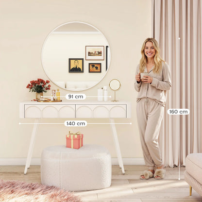 36" Round Mirror, Metal Frame, Bathroom Wall Mirror, White Wall Mirrors at Gallery Canada