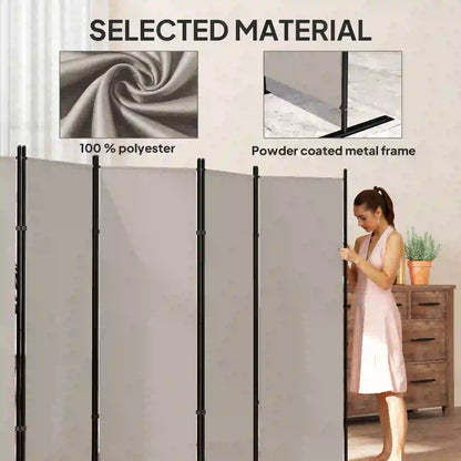 6 Ft Folding Room Divider, Portable Privacy Screen, Beige Room Dividers at Gallery Canada