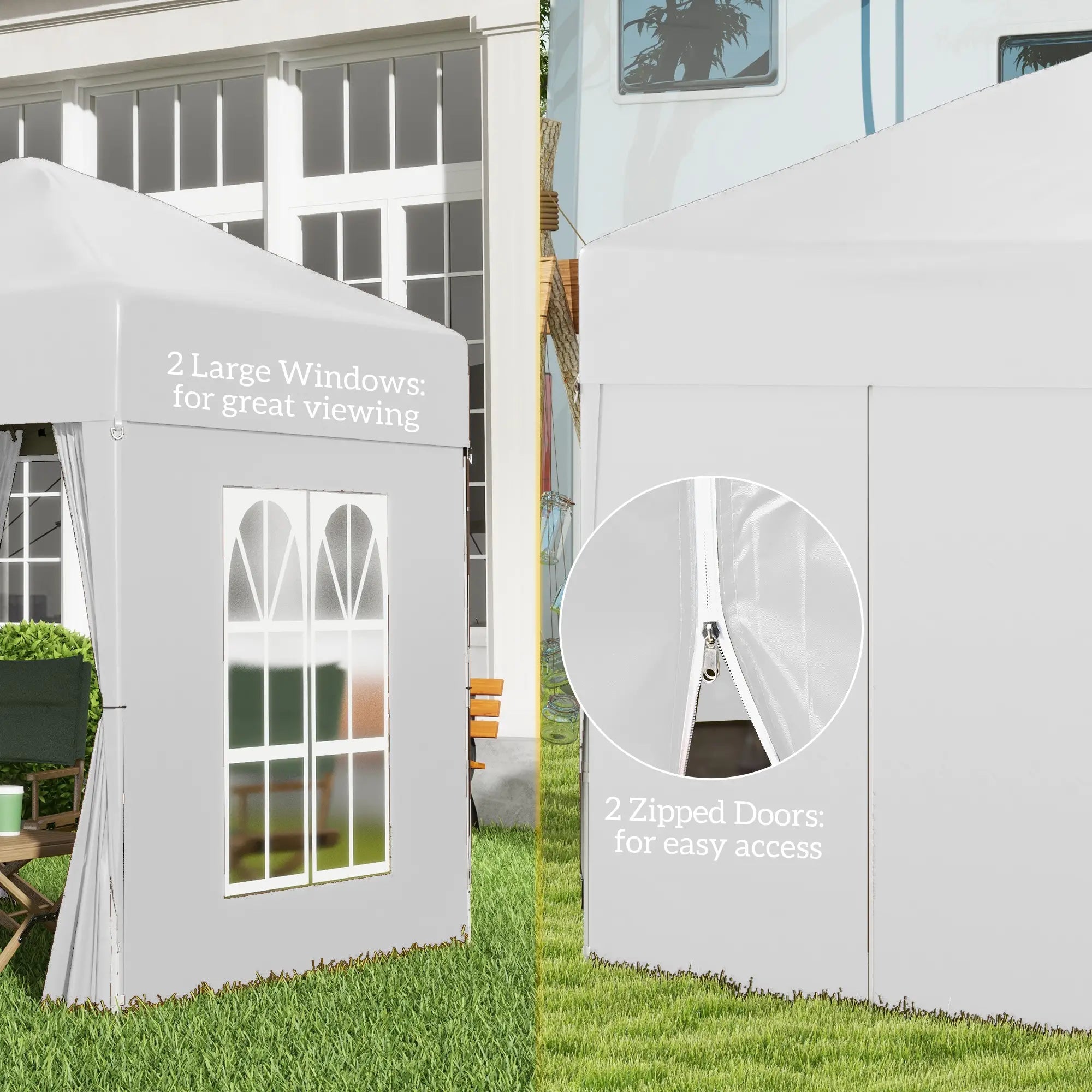6.6'x6.6' Pop Up Canopy Tent, Instant Sun Shelter, White Pop Up Canopies at Gallery Canada