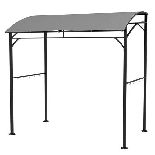 7' x 5' Garden Grill Canopy, BBQ Gazebo Tent, Steel Frame, Grey