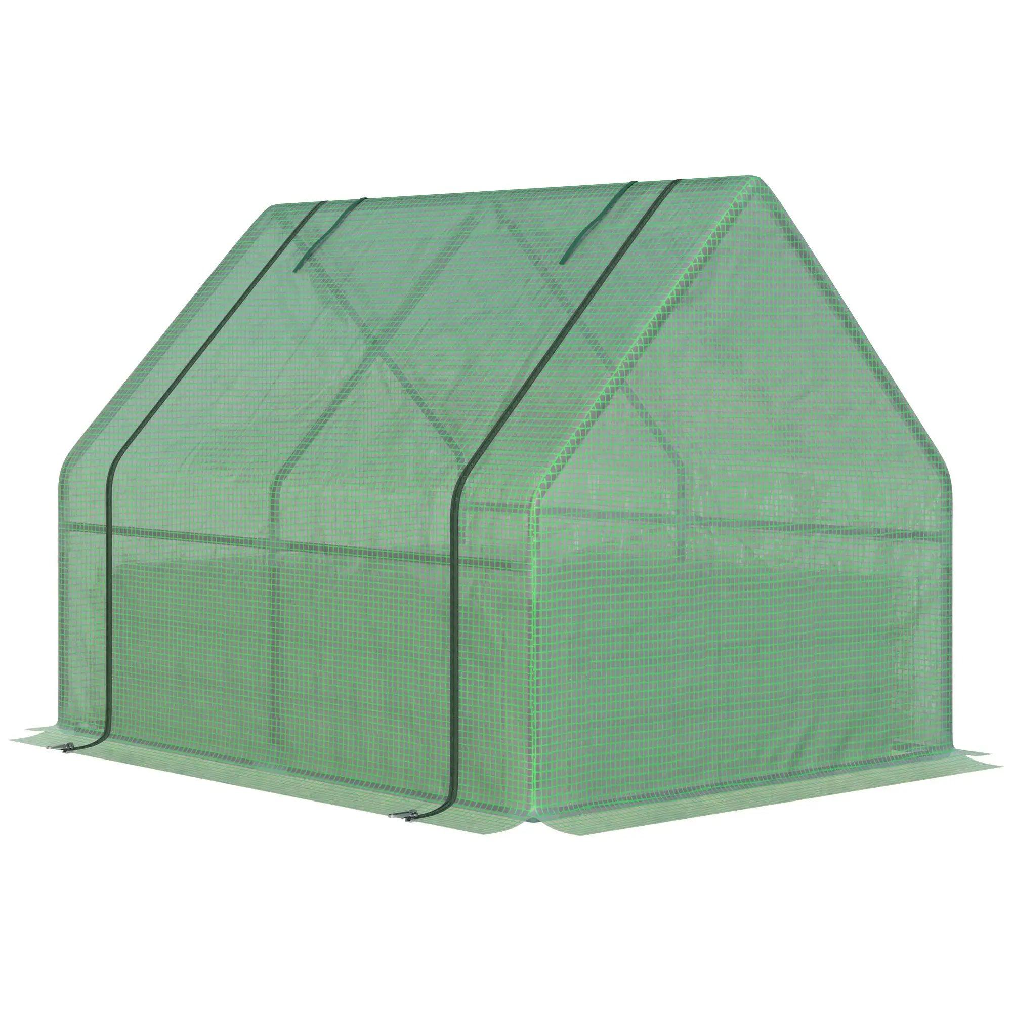 Steel Outdoor Raised Garden Bed, Greenhouse Cover, Roll Up Door, 50