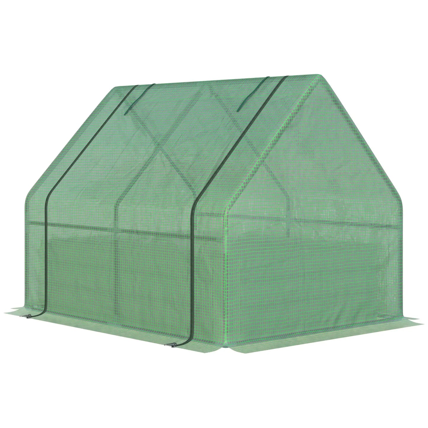 Steel Outdoor Raised Garden Bed, Greenhouse Cover, Roll Up Door, 50"x37.4"x36.2", Green Mini Greenhouses Green at Gallery Canada