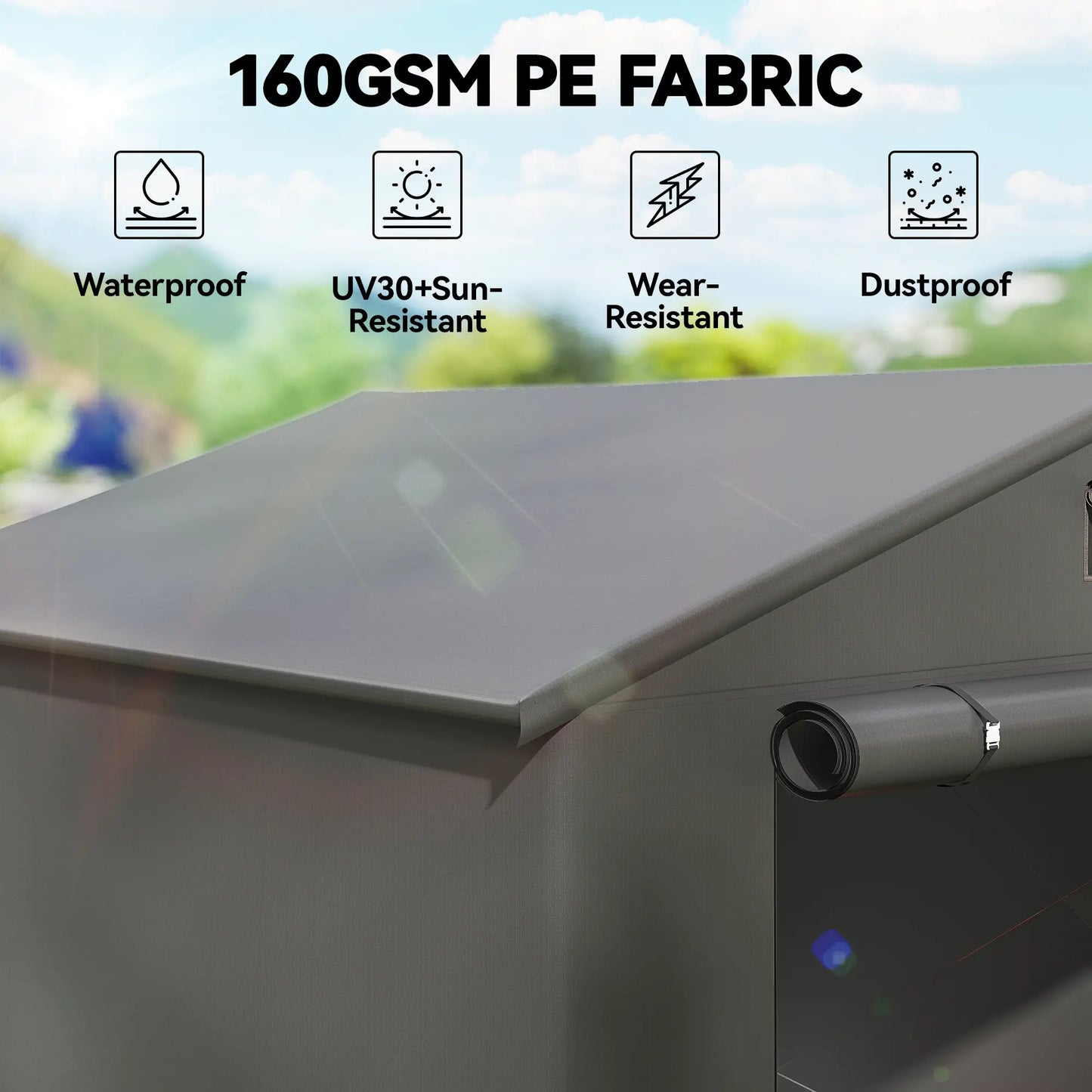 8' x 6' Portable Shed, Waterproof Bike Tent, Dark Grey