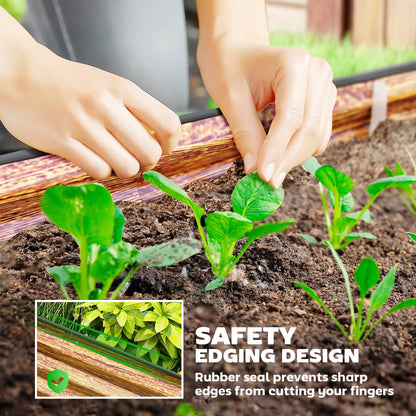 Large Outdoor Planter Box, 7' x 3' x 1', Galvanized Raised Garden Bed, Brown