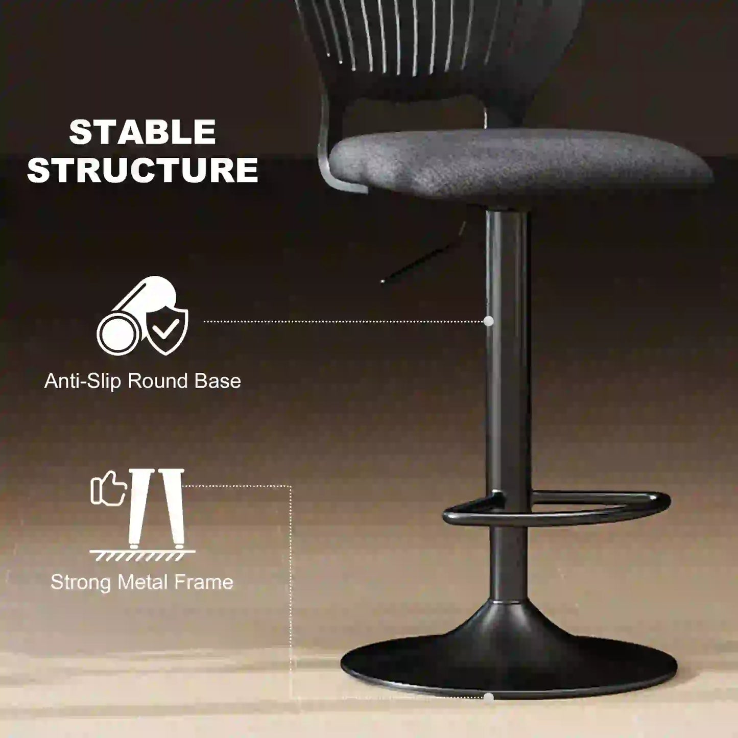 Modern Swivel Bar Stools, Set of 2, Counter Height, Black Bar Stools at Gallery Canada