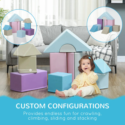 11 Piece Soft Play Blocks, Kids Climb Crawl Gym, Foam Building, Multicolour Baby Gym & Playmats at Gallery Canada