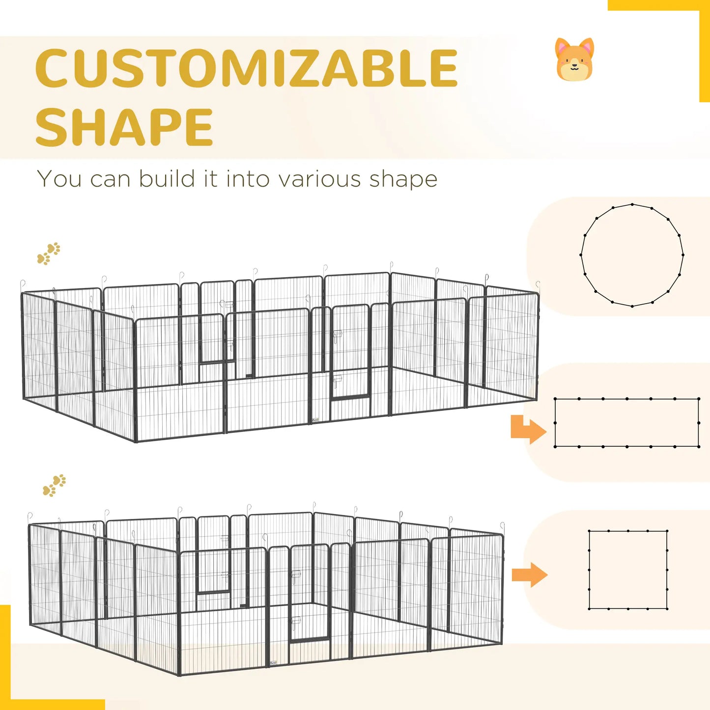 16 Panel 39" Heavy Duty Dog Playpen, Small Medium Large Dogs, Grey Houses, Kennels & Pens at Gallery Canada