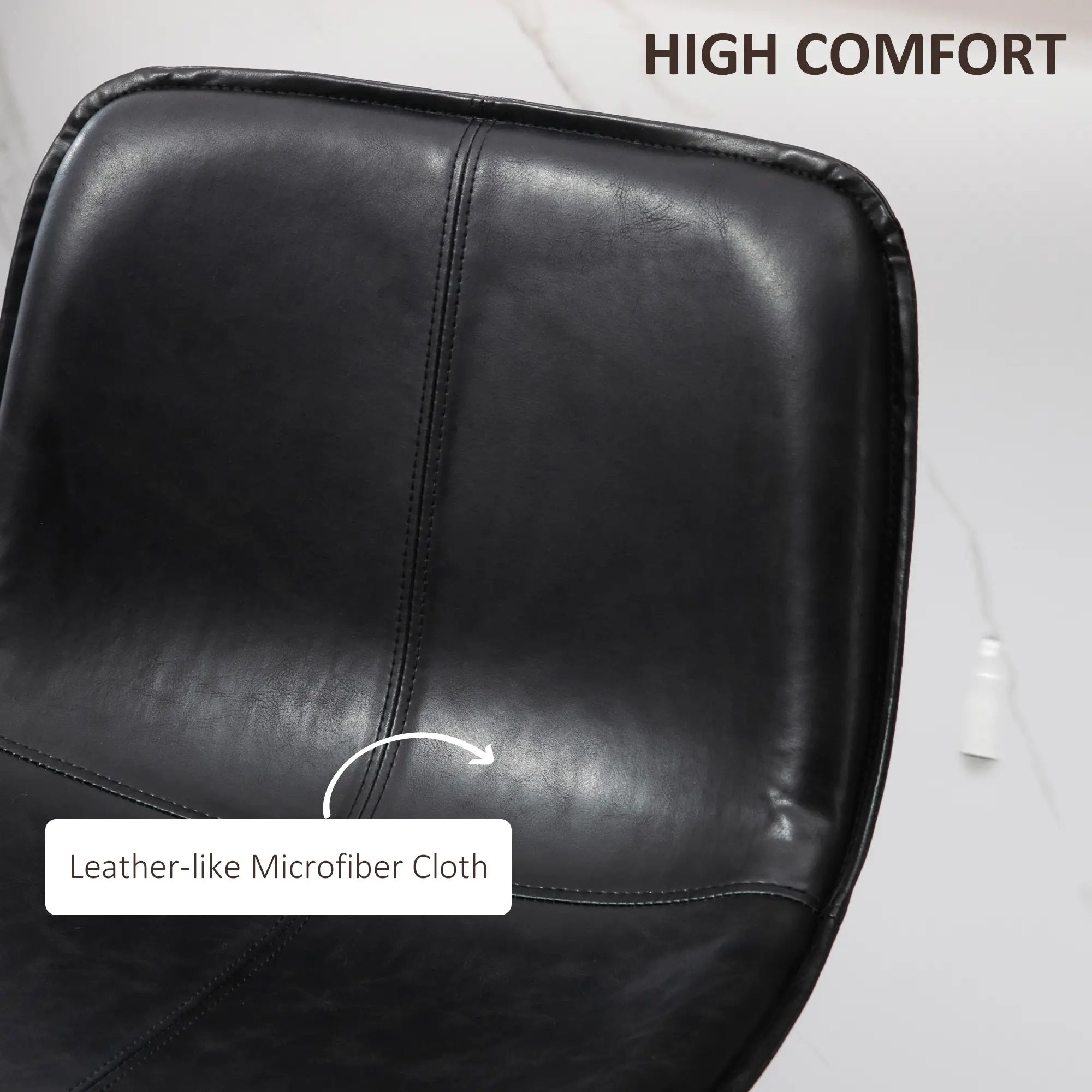 Bar Stools Set of 2, Upholstered Counter Height Bar Chairs, Kitchen Stools with Steel Legs Bar Stools at Gallery Canada